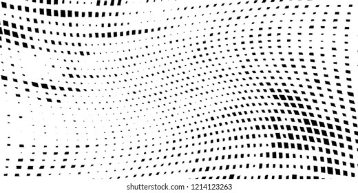 Abstract grunge texture of black squares on a white background