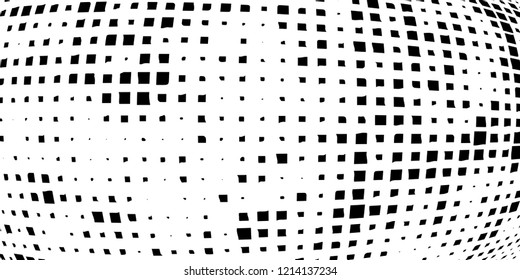 Abstract grunge texture of black squares on a white background