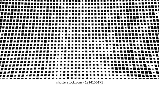 Abstract grunge texture of black squares on a white background
