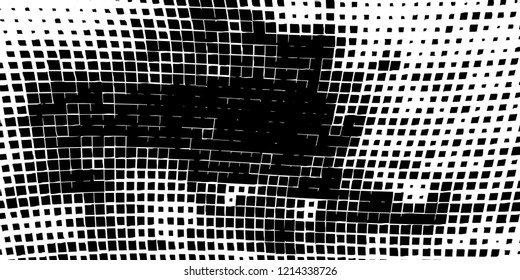 Abstract grunge texture of black squares on a white background