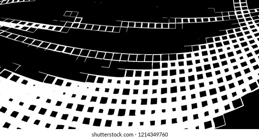 Abstract grunge texture of black squares on a white background