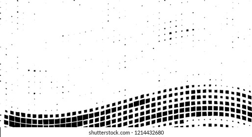 Abstract grunge texture of black squares on a white background