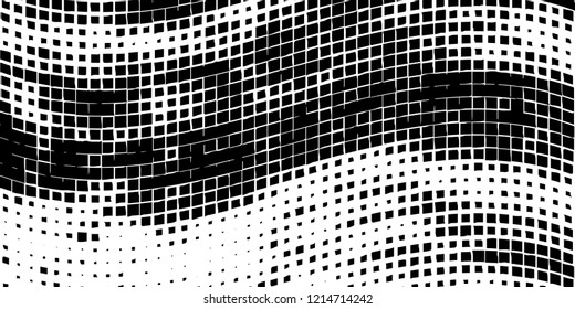 Abstract grunge texture of black squares on a white background