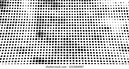 Abstract grunge texture of black squares on a white background