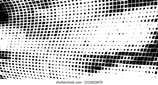 Abstract grunge texture of black squares on a white background