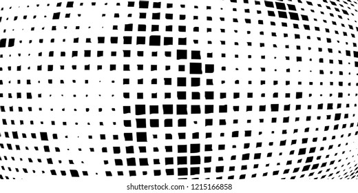 Abstract grunge texture of black squares on a white background