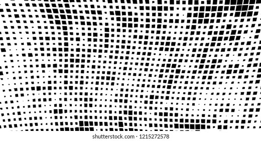 Abstract grunge texture of black squares on a white background