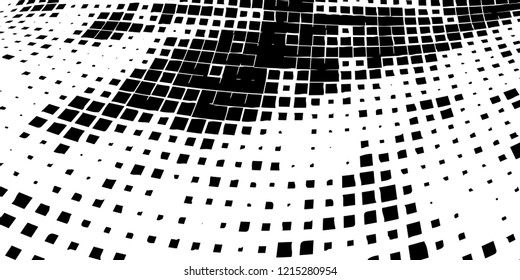Abstract grunge texture of black squares on a white background