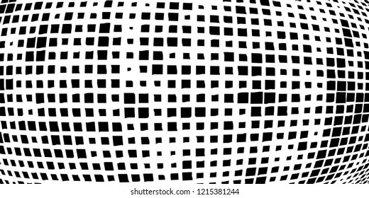 Abstract grunge texture of black squares on a white background