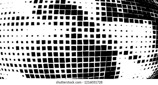 Abstract grunge texture of black squares on a white background