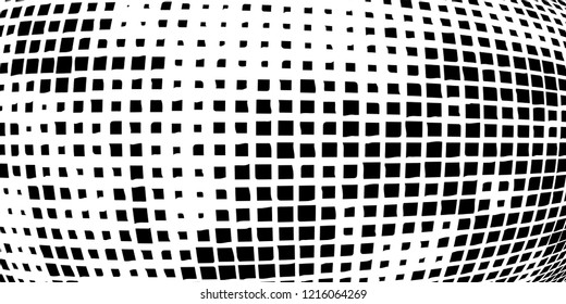 Abstract grunge texture of black squares on a white background