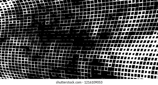 Abstract grunge texture of black squares on a white background