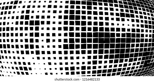 Abstract grunge texture of black squares on a white background