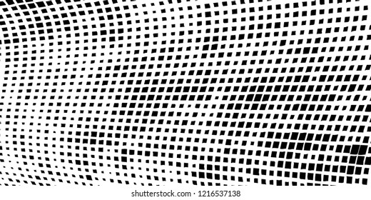 Abstract grunge texture of black squares on a white background