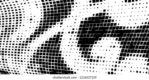 Abstract grunge texture of black squares on a white background