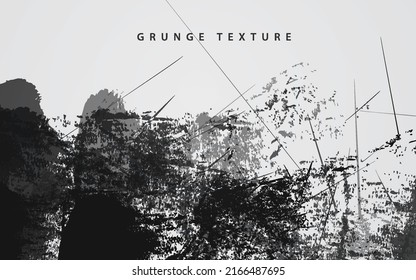 Abstract grunge texture black and white background vector