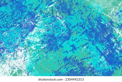 Abstract grunge texture blue colo splash paint background vector