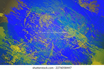 Grunge abstracto textura azul y amarillo de fondo vectorial
