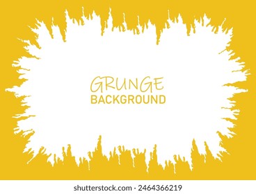 Abstract grunge texture border background edge rough frame yellow color vector illustration template