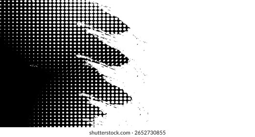 Abstract Grunge texture, brush stroke, and halftone effect