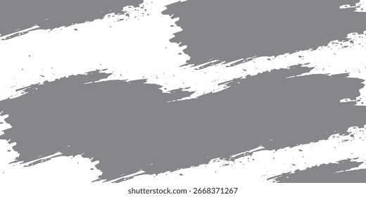 Abstract grunge texture with dry brush strokes in gray and white for artistic backgrounds transparent background