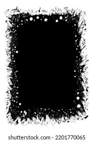 Abstract grunge texture frame white and black, rough background template