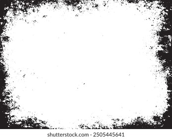 Abstract Grunge Texture with Grainy Elements: A monochrome vector design featuring distressed and scratchy elements