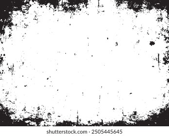 Abstract Grunge Texture with Grainy Elements: A monochrome vector design featuring distressed and scratchy elements