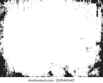 Abstract Grunge Texture with Grainy Elements: A monochrome vector design featuring distressed and scratchy elements