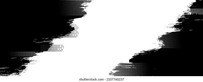 abstract grunge texture and halftone banner design. Dots pop art comics sport style vector illustration.