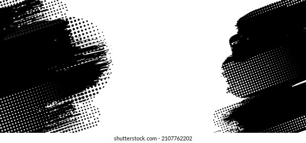 textura de grunge abstracta y diseño de banner de medio tono. Dibujos de dibujos animados pop con estilo de ilustración vectorial.