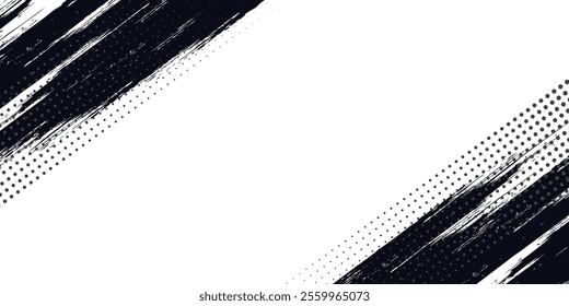 abstract grunge texture and halftone banner design. Dots pop art comics sport style vector illustration