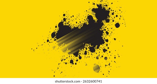 abstract grunge texture and halftone banner design. Dots pop art comics sport style