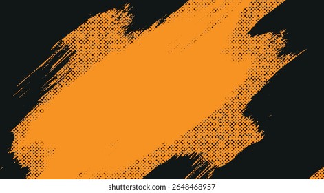 Abstract grunge texture with halftone dots in pop art and comic style on an orange background. Dynamic and sporty vector banner design suitable for modern graphic projects.