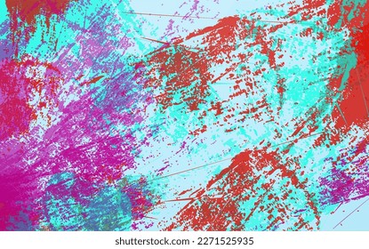 Abstract grunge texture multicolor paintbrush background vector