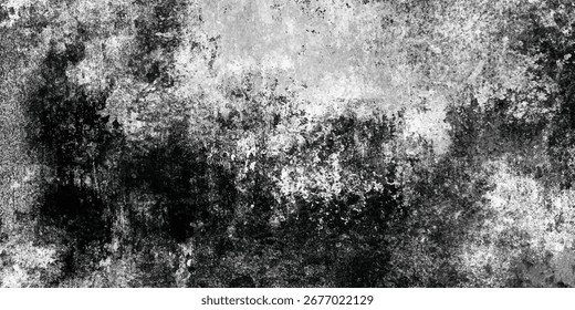 Textura grunge abstrata de parede preta e branca velha rachada suja
