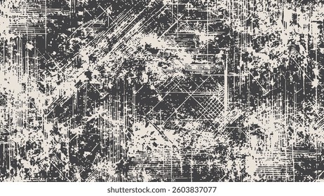 Abstract grunge texture with scratched and distressed patterns, creating a rough and vintage industrial look.