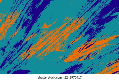 Abstract grunge texture splash paint paintbrush blue and orange color background