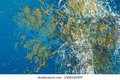 Resumen textura gruesa salpicadura pintura color azul fondo vectorial