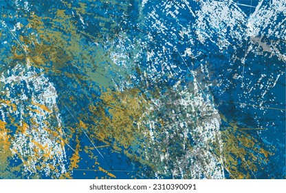 Resumen textura gruesa salpicadura pintura color azul fondo vectorial