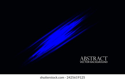 Línea azul abstracta de la textura del grunge sobre fondo negro Ilustración vectorial 