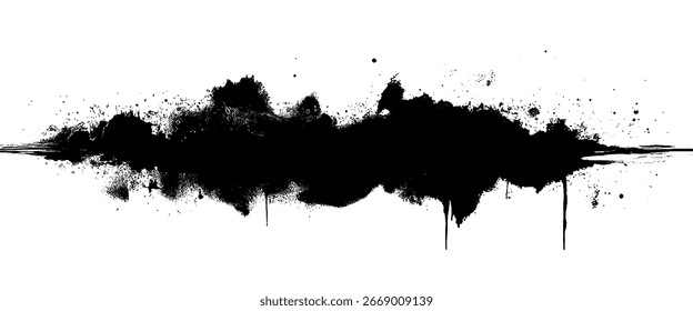 estilo de textura grunge abstrato listra de manchas de tinta preta