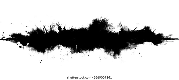 Estilo abstracto de la textura del grunge raya de manchas de pintura negra