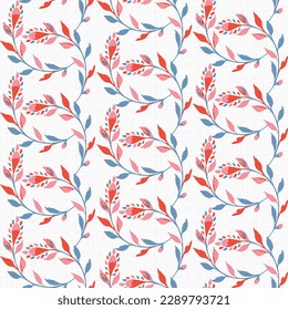 Abstract grunge texture Textile background pattern.seamless small red,blue vector flowers with white texture pattern on white background.spring,summer flower pattern design.