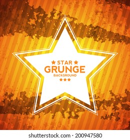 Abstract Grunge Textured Background with Star and Place for Text. Vector illustration