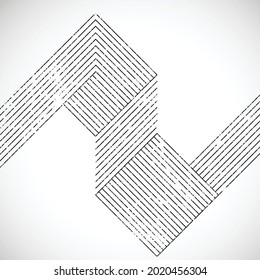 Abstract grunge textured hipster lines background . Vector .