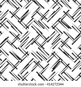 Abstract grunge textured rough striped motif. Seamless pattern.