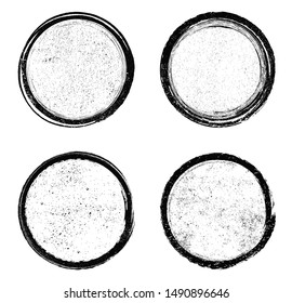 Abstract grunge textured round shapes