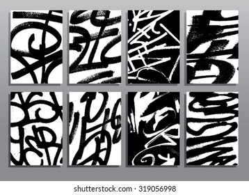 Abstract grunge textures. Graffiti set. Vector illustration.