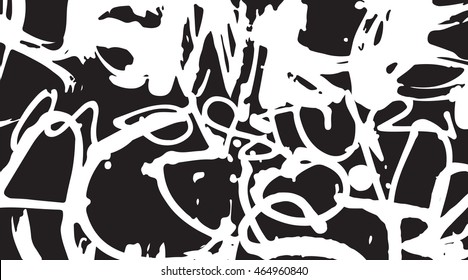 Abstract grunge textures. Graffiti style hand drawn fonts. Vector illustration